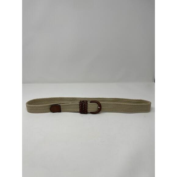 Talbots Accessories - Talbots Women's L/XL Belt Wheat Color Genuine Leather Trim Elastic